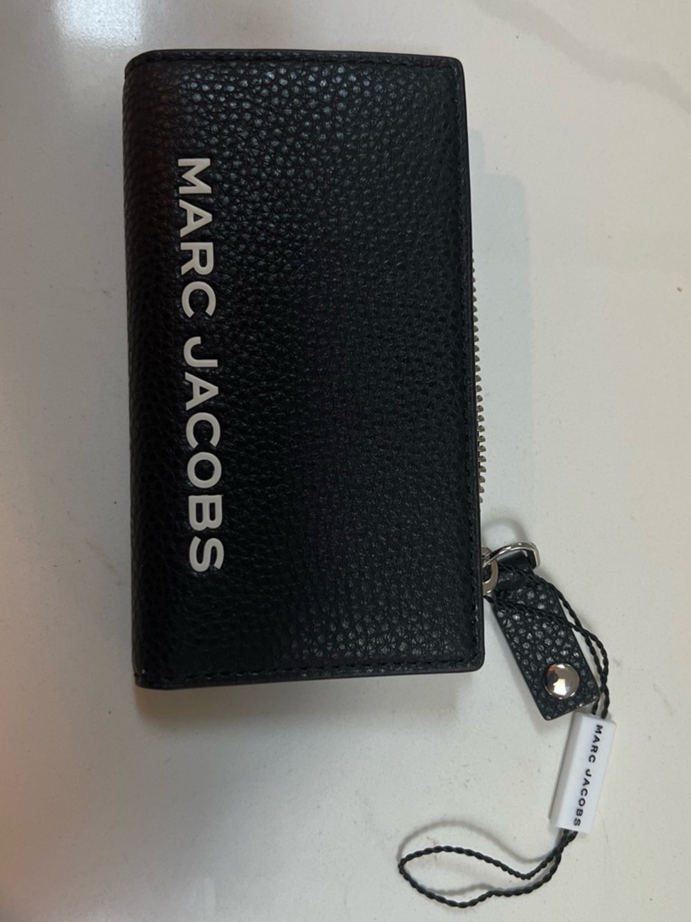 Marc Jacobs Black Pebbled Leather Zip Key & Card Holder